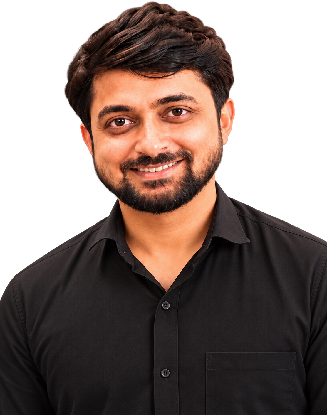 Mohammad Saif, physics tutor, smiling in a modern classroom setting
