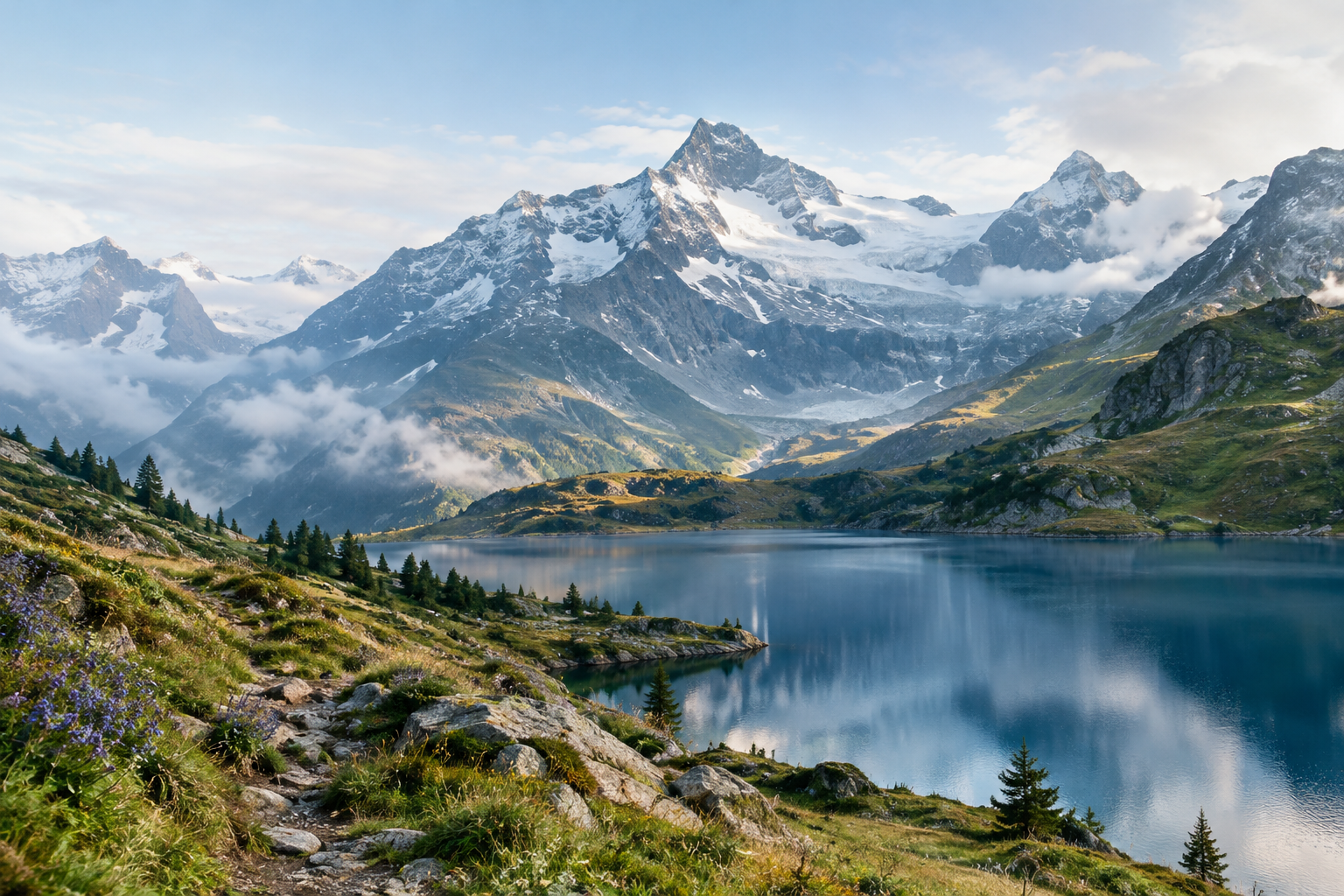 Scenic landscape of Alps