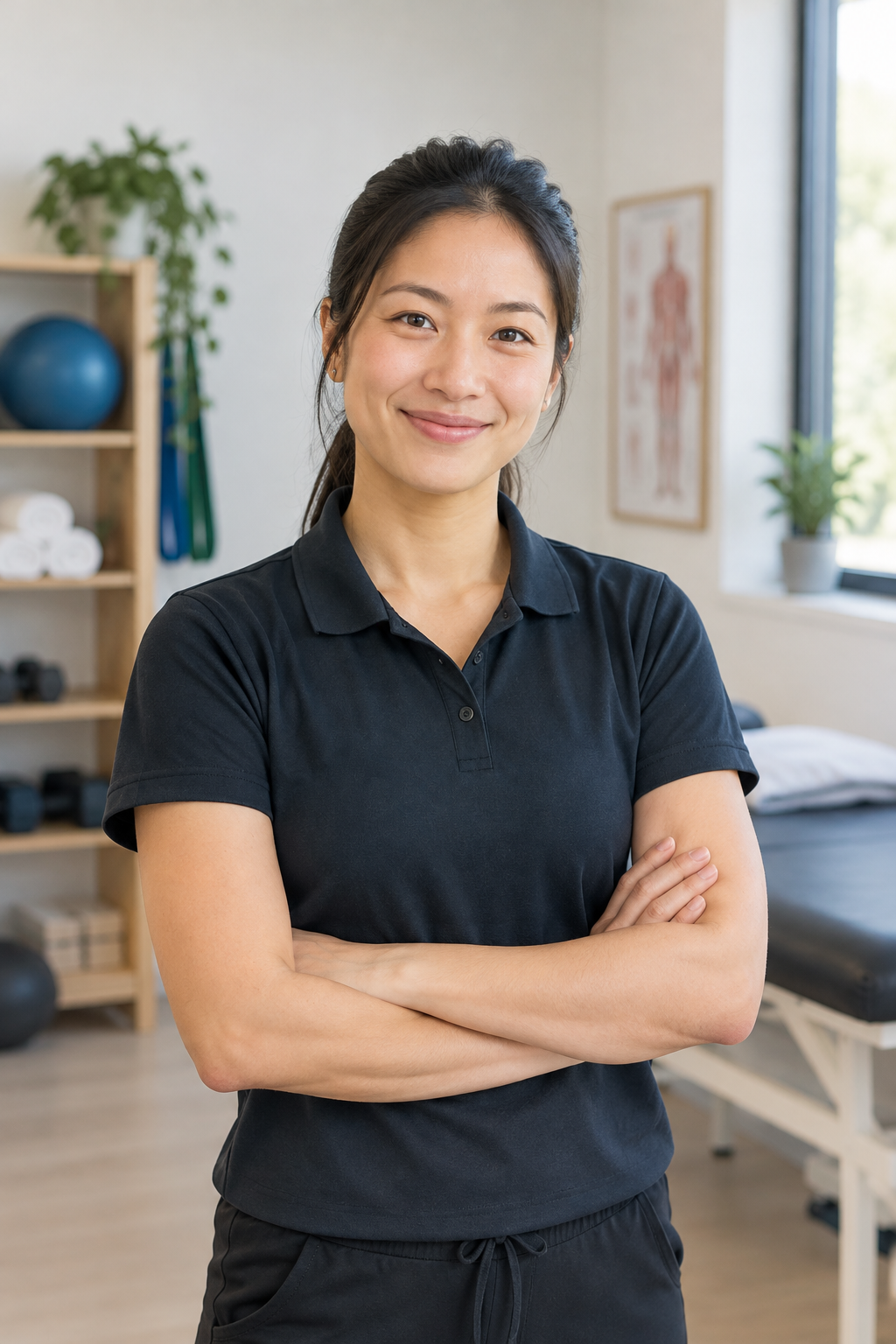 Portrait of Maya Chen, Physiotherapist