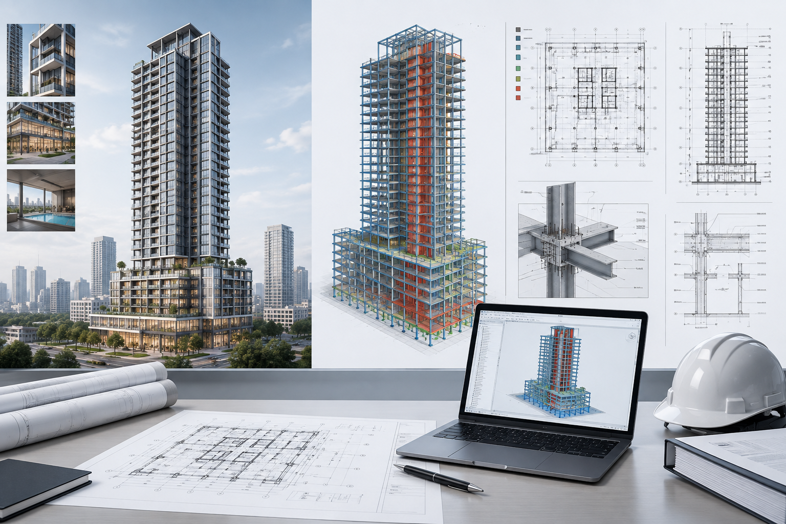 Mixed-Use Residential Tower technical project illustration