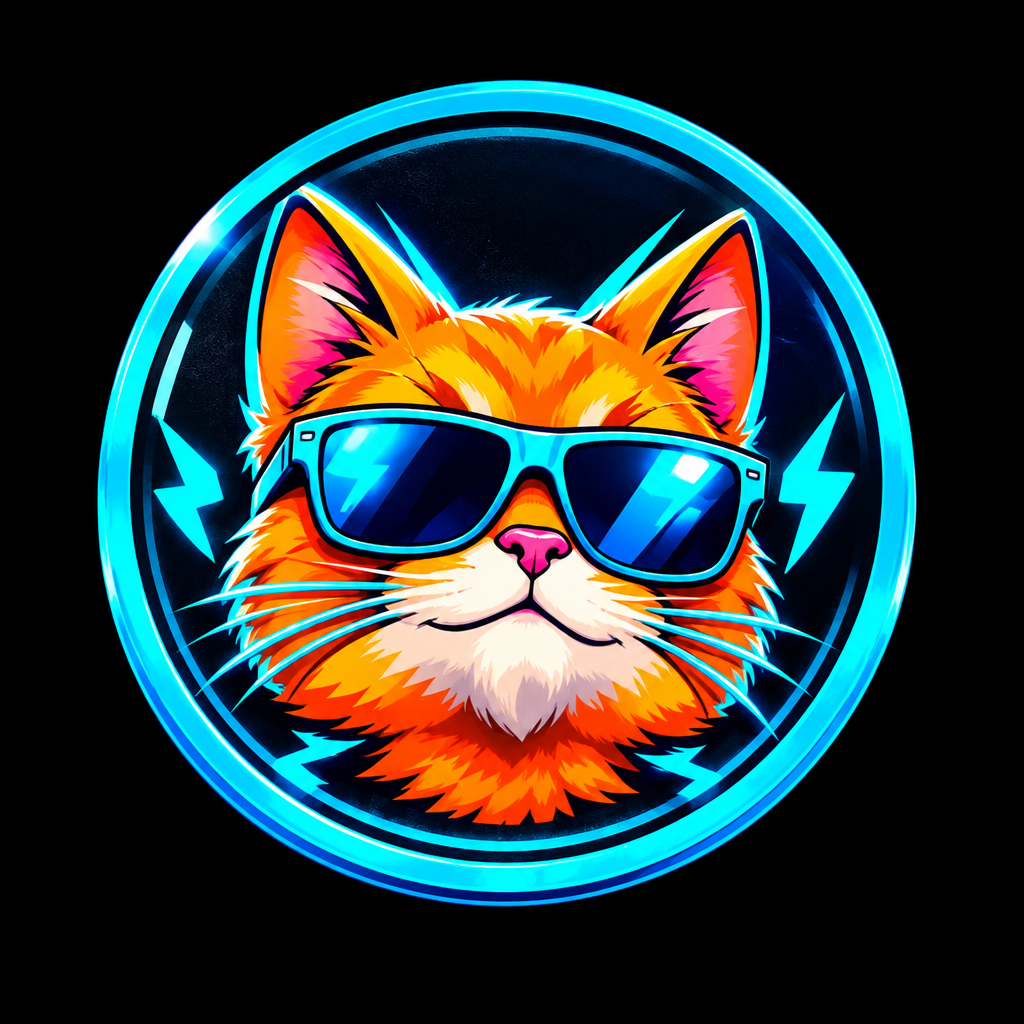 Small placeholder icon inside the pump.fun button showing a neon coin-cat badge