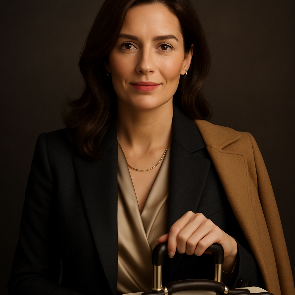 Portrait of a sophisticated traveler smiling