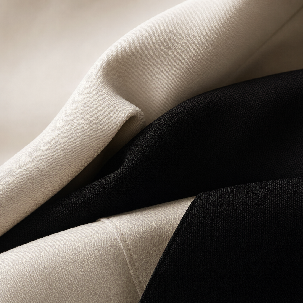 Macro view of premium matte fabric with structured texture
