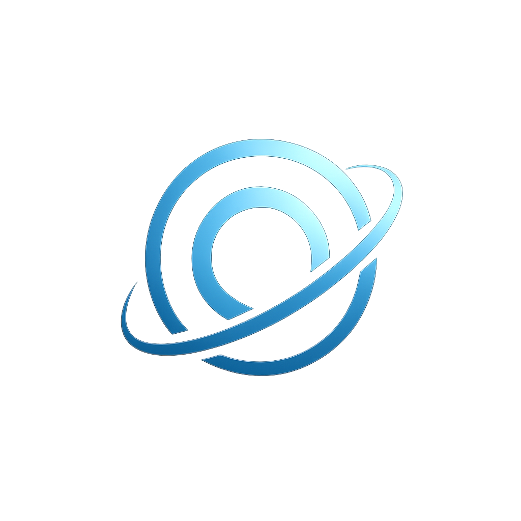 Futuristic circular logo concept for PrimeOrbit