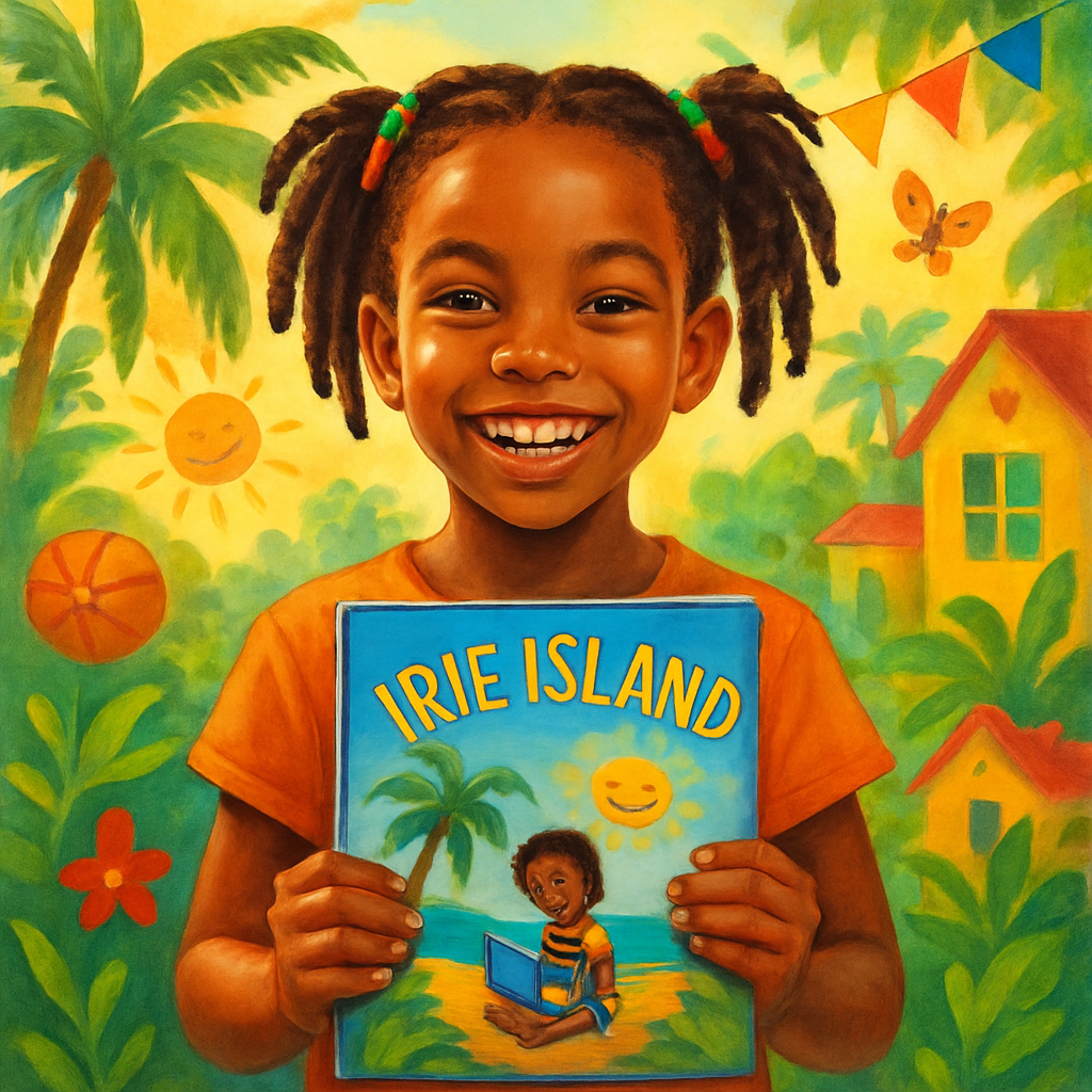 Young fan with Irie Island storybook