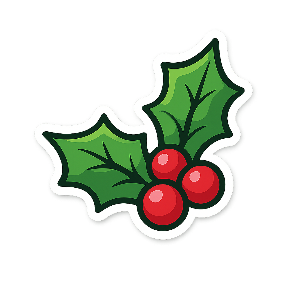 Holly festive sticker