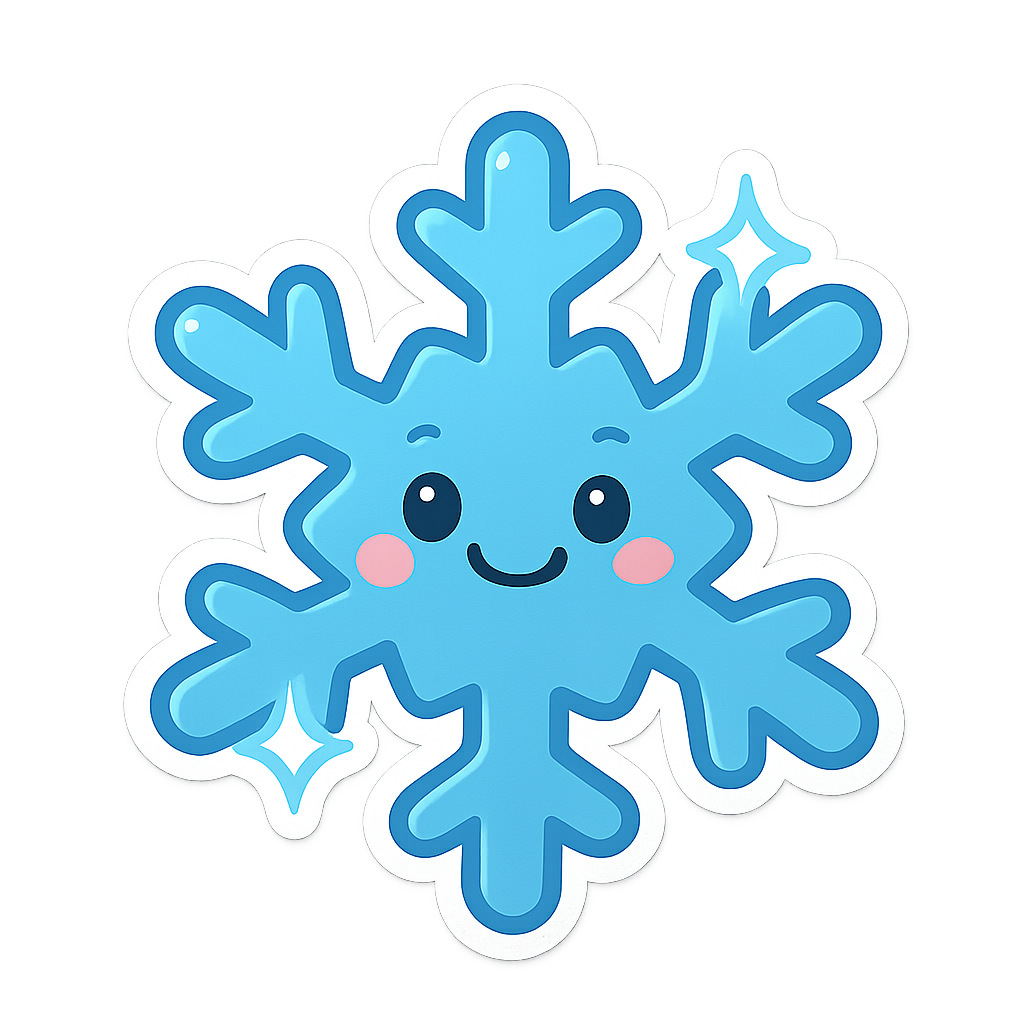 Cheerful snowflake sticker