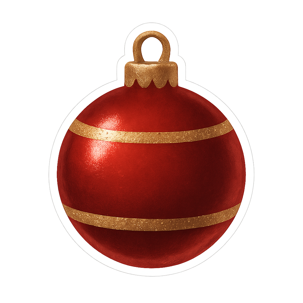 Small festive ornament sticker