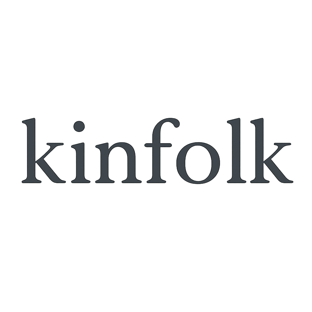 Kinfolk magazine logo in minimal lowercase sans-serif type
