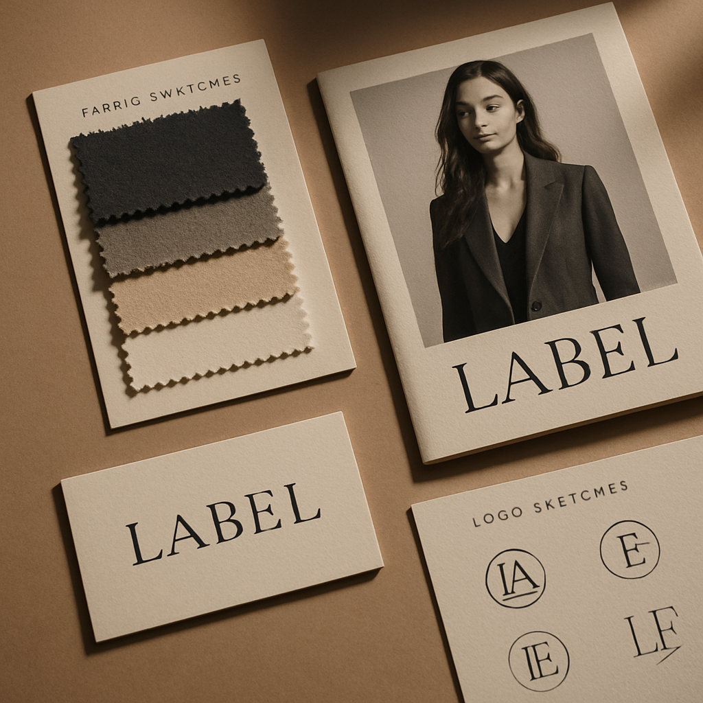 Professional branding work with fabric swatches and lookbooks