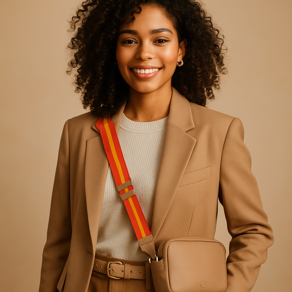 Sophia Taylor, stylish young woman with curly hair, smiling