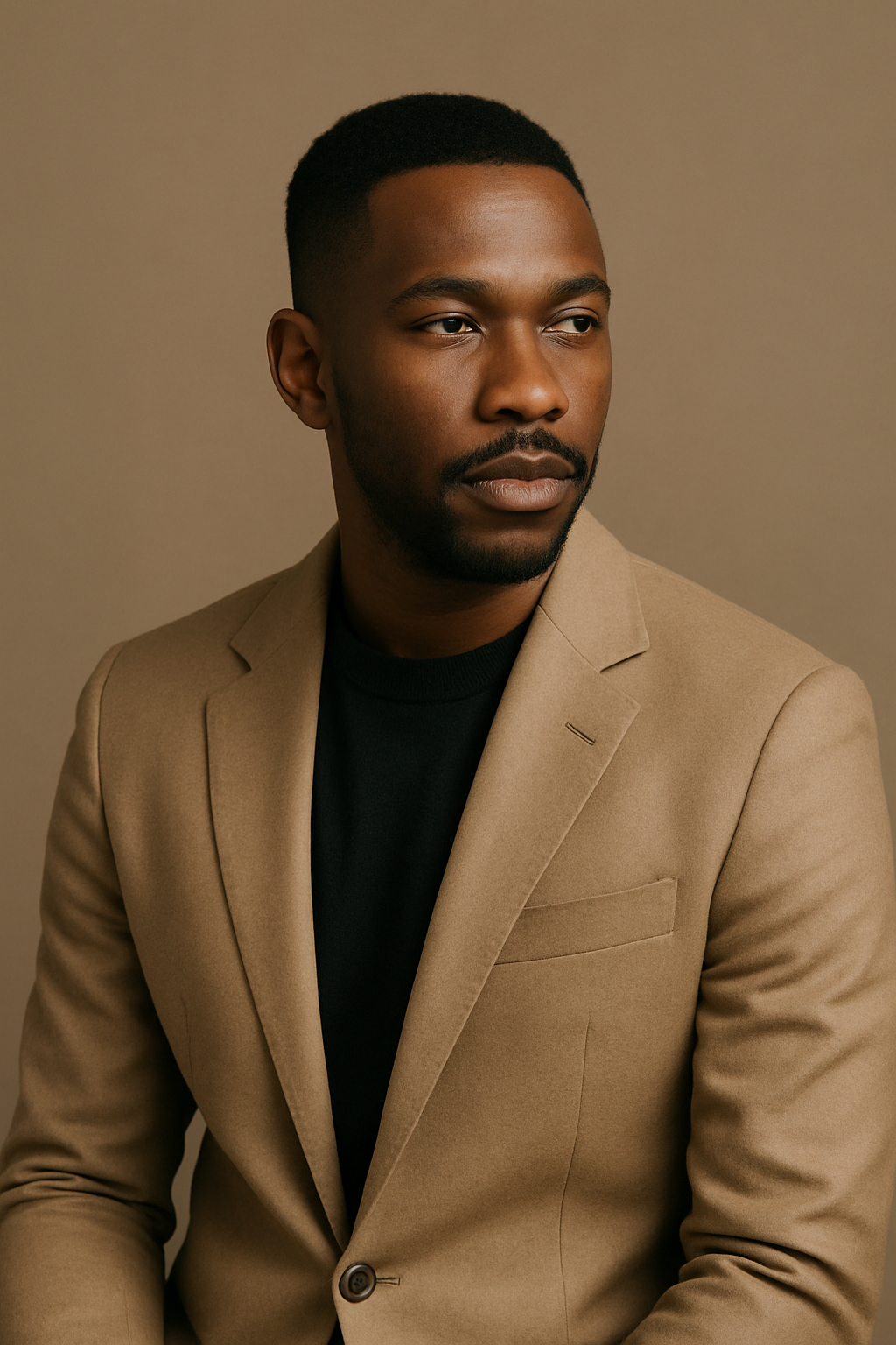 Premium portrait-style magazine cover featuring a South African creative leader with refined typography and modern editorial framing
