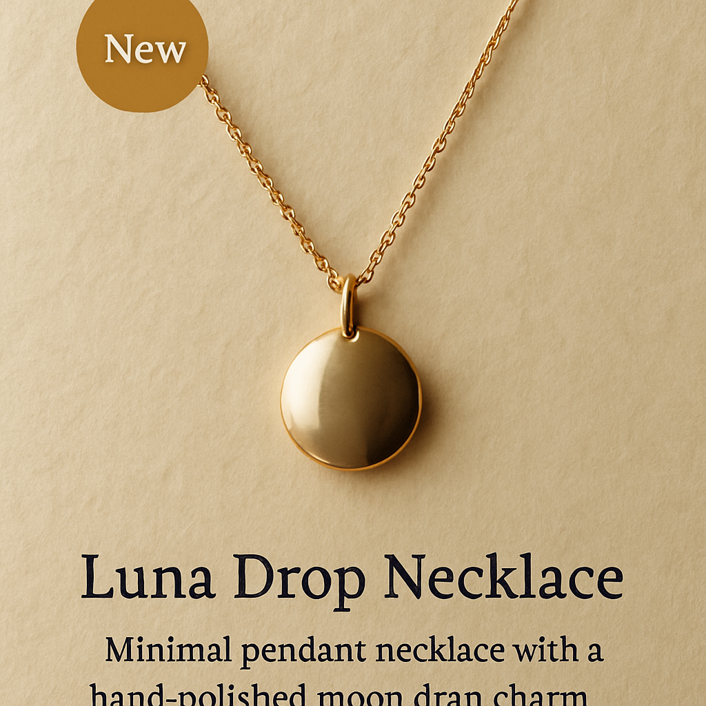 Luna Drop Necklace handcrafted jewelry piece
