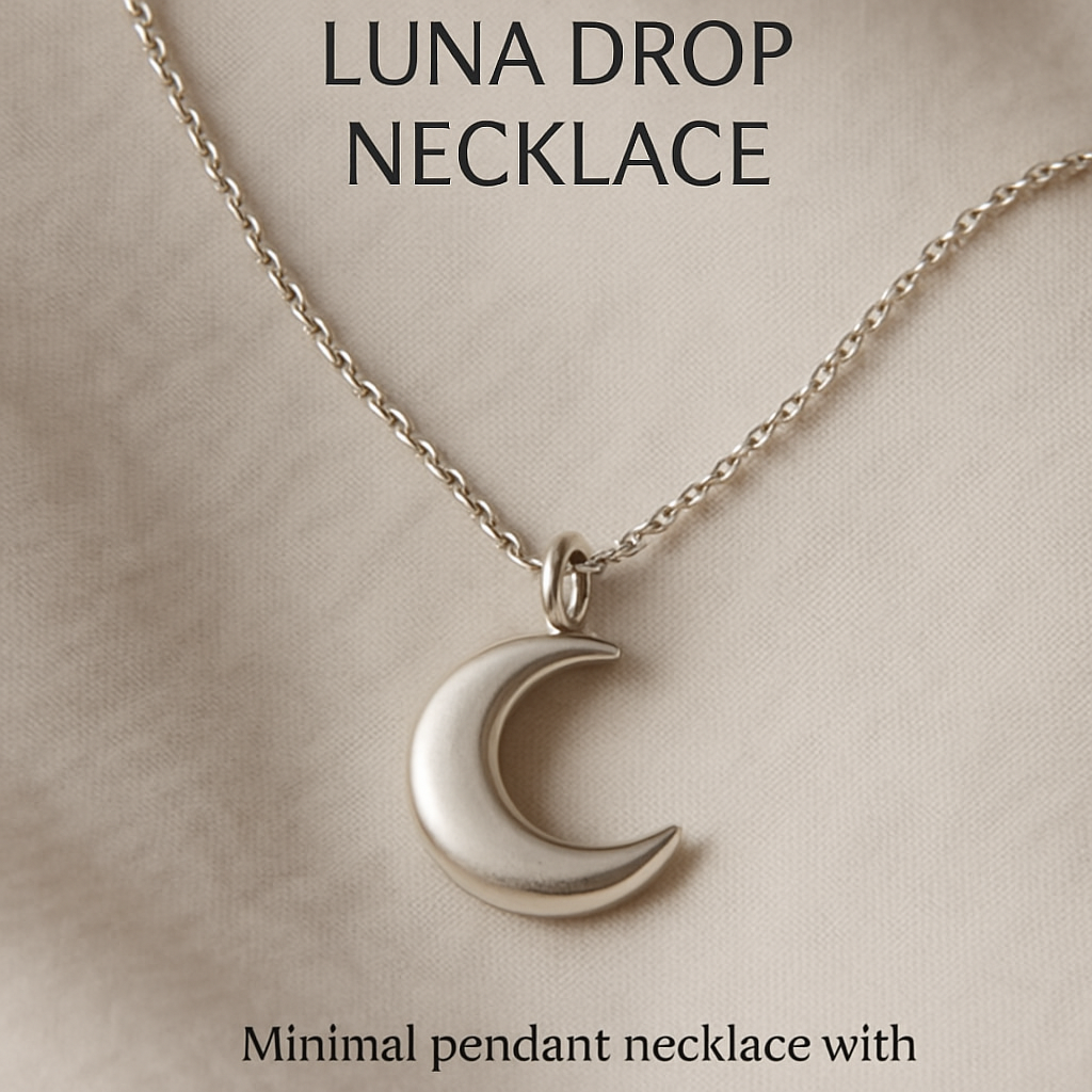 Close-up of Luna Drop Necklace