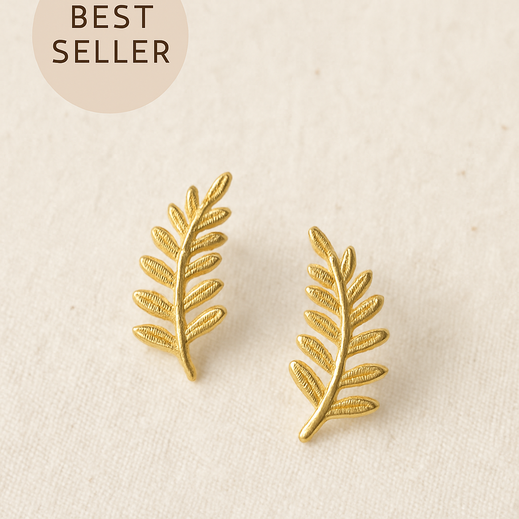 Fernline Studs handcrafted jewelry piece