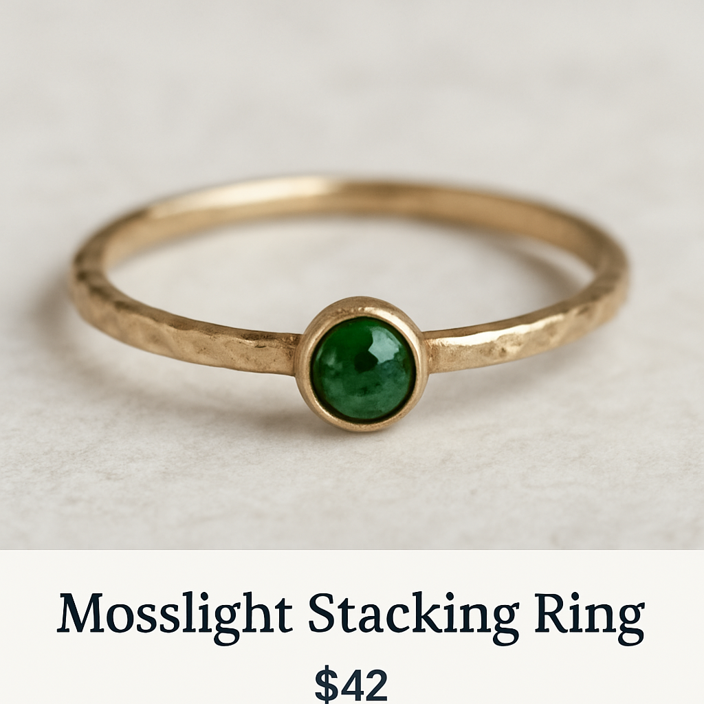 Close-up of Mosslight Stacking Ring