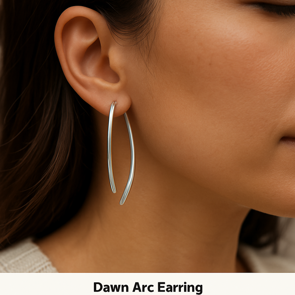 Close-up of Dawn Arc Earrings