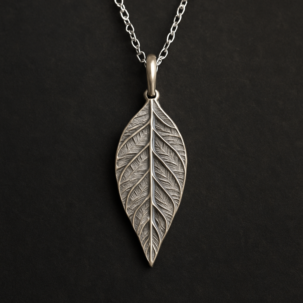 Threadleaf Pendant handcrafted jewelry piece