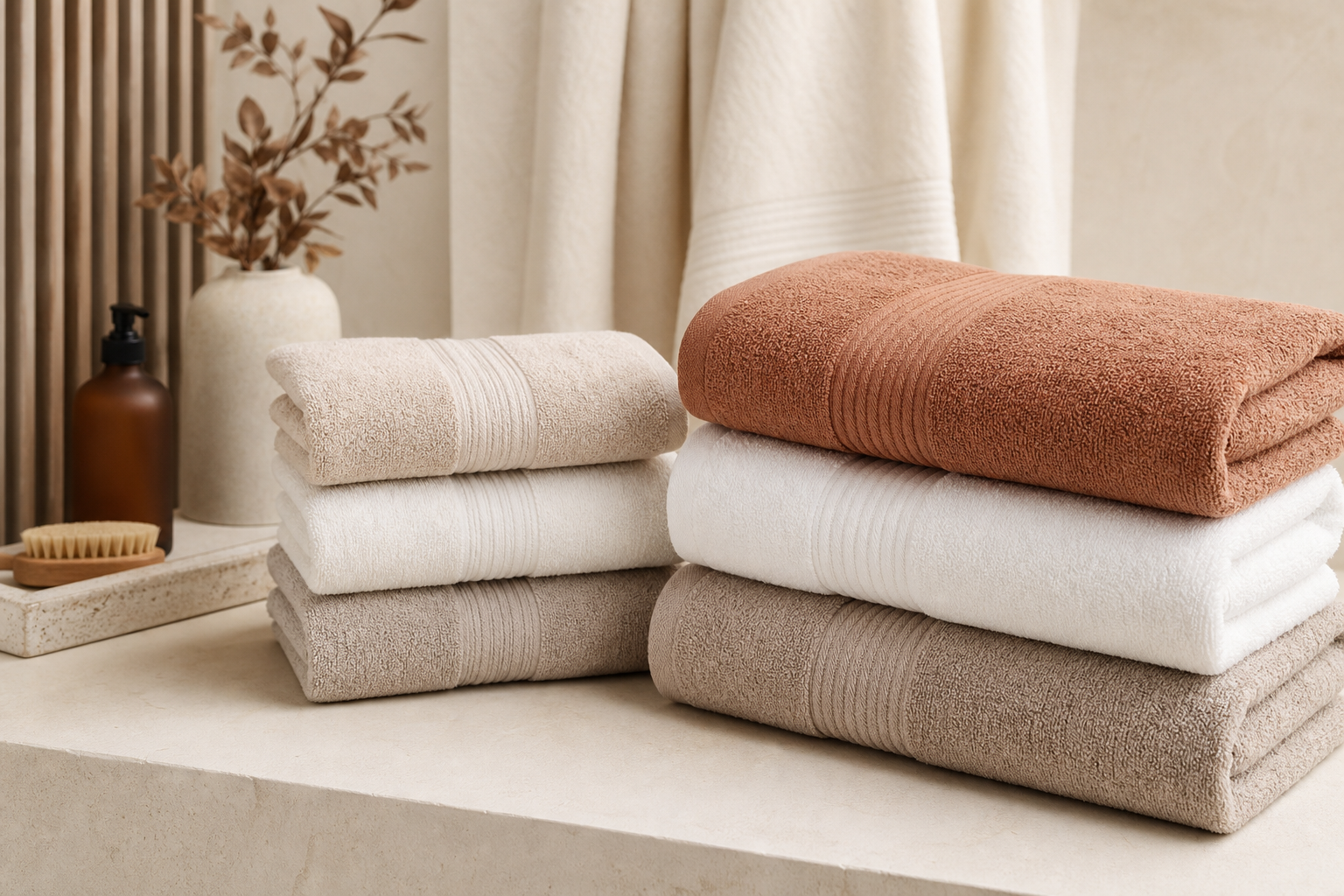 Absorbent Cotton Bath Towel Bundles