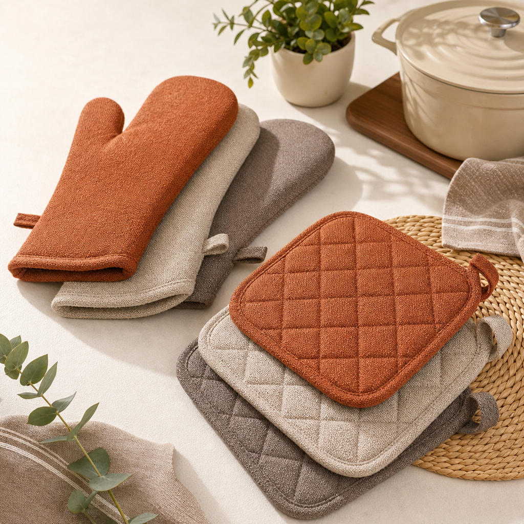 Heat-resistant Fabric Pot Holders & Oven Mitts