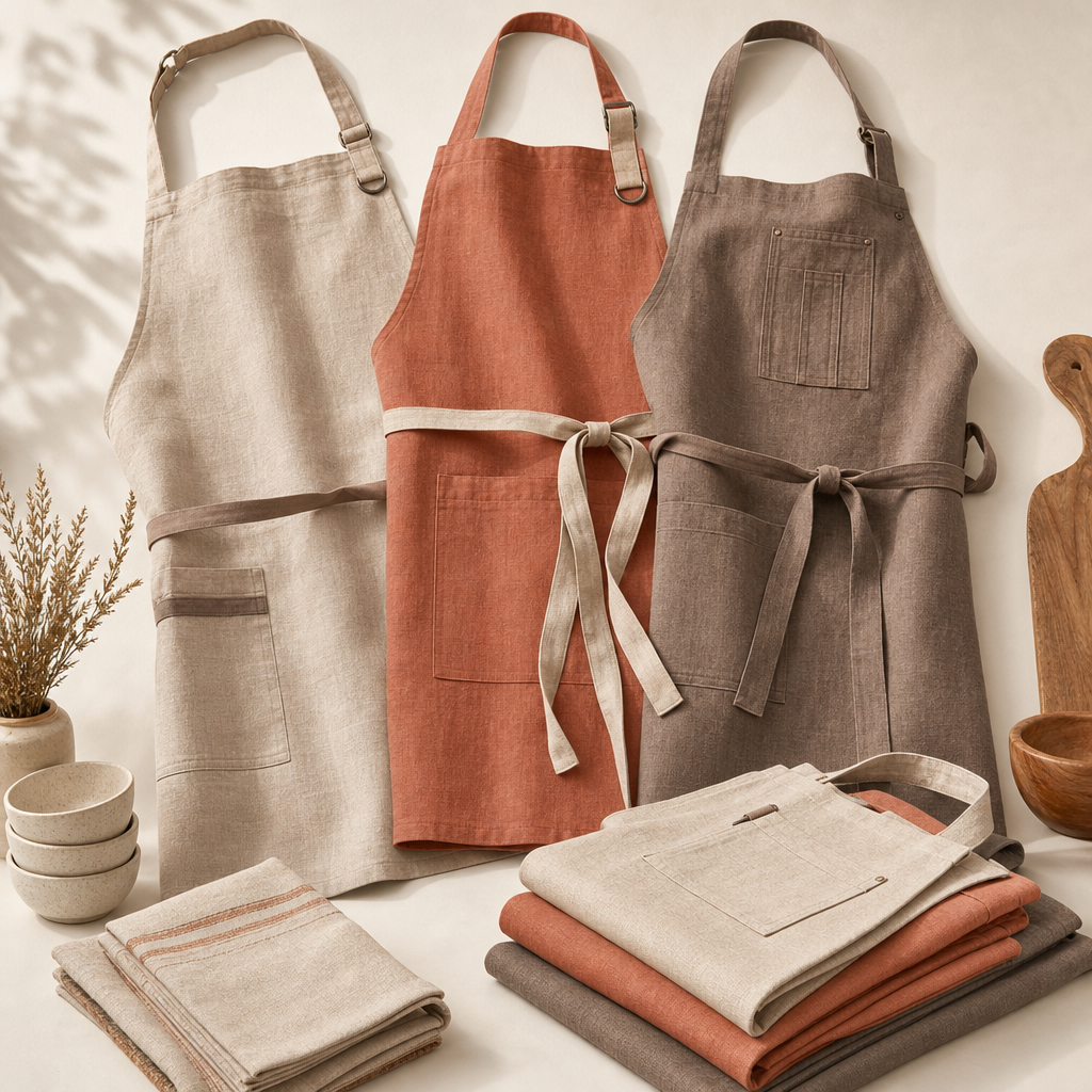 Linen Kitchen Aprons & Chef Uniform Aprons