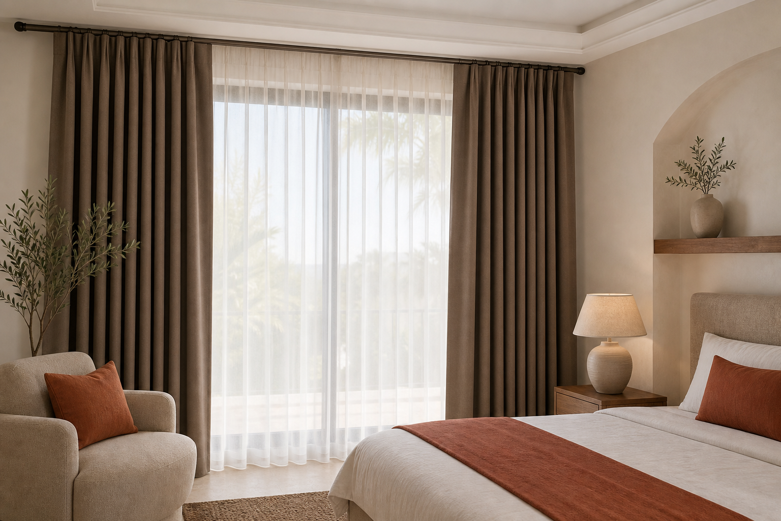 Window textile sets balancing privacy, softness and light control.