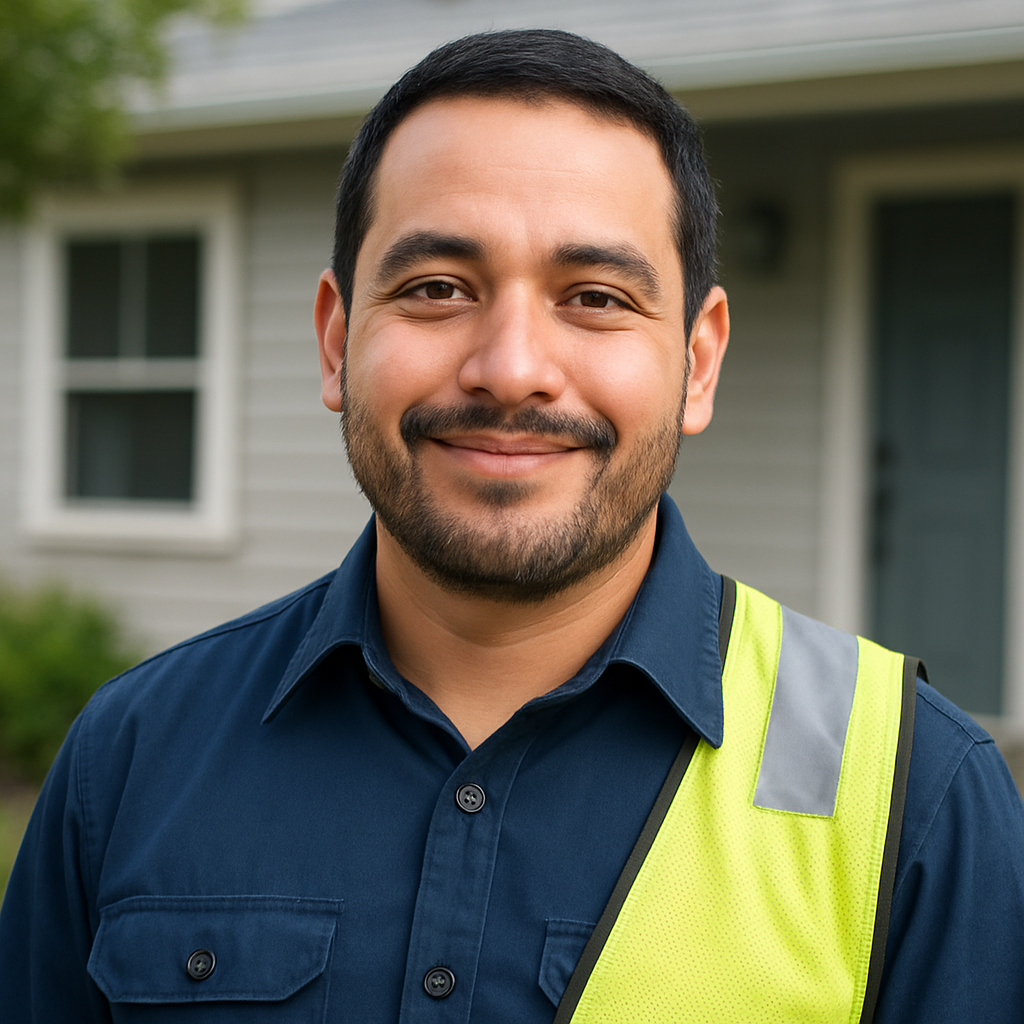 Portrait of a home inspector in workwear