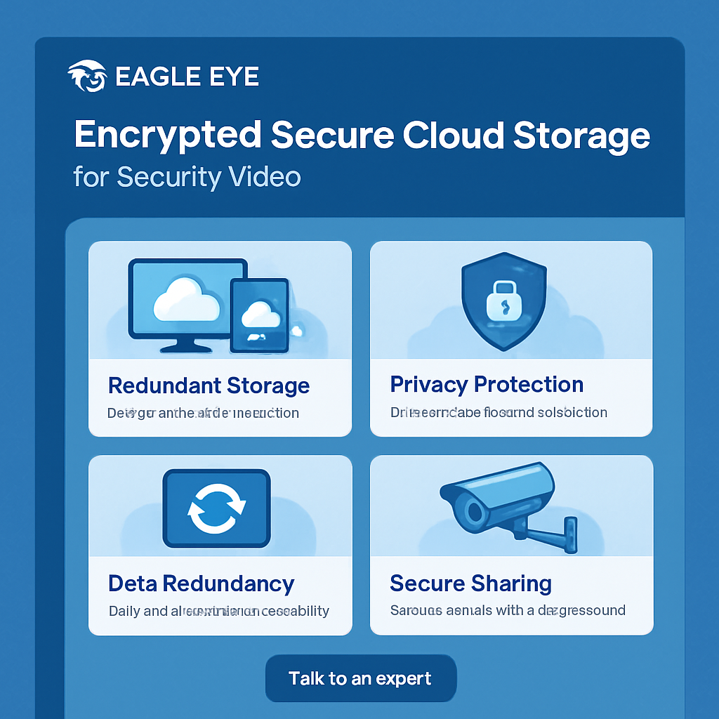 Eagle Eye encrypted cloud storage dashboard for security video