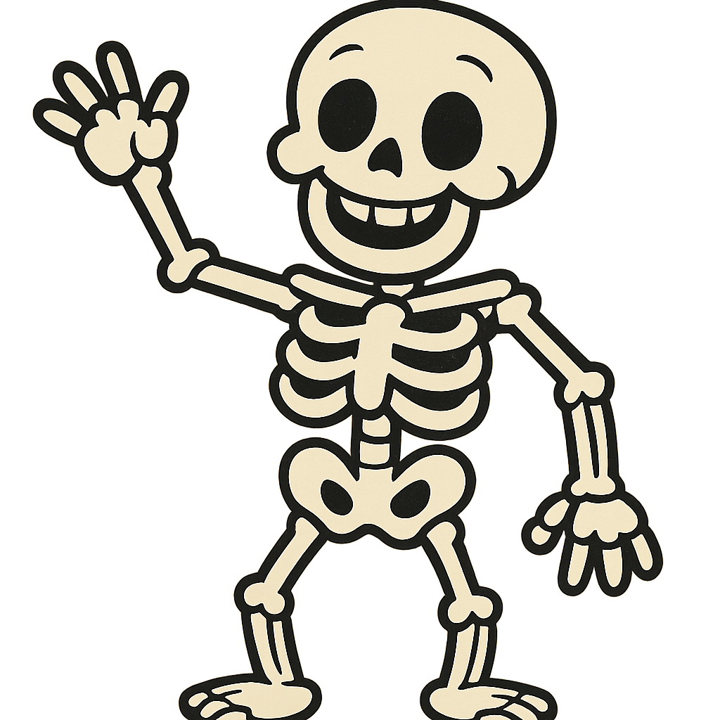 Goofy skeleton waving