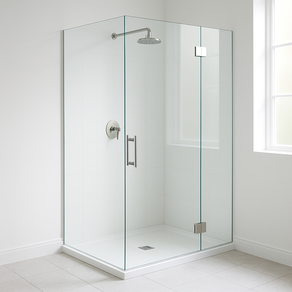 كابينة شاور زجاجية شفافة بتصميم حديث