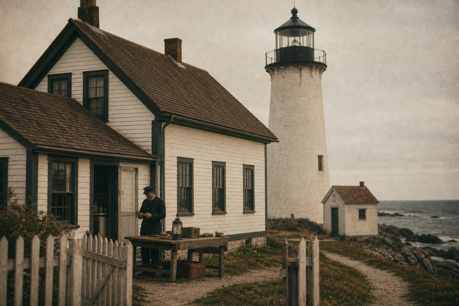 Archival lighthouse photograph for Keeper Quarters