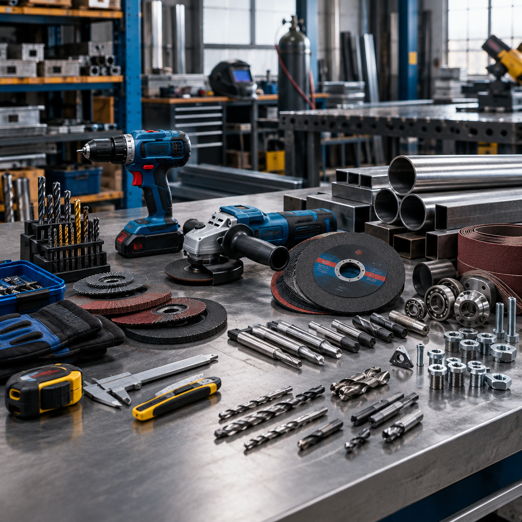 Escena industrial real con componentes metálicos, válvulas y equipos técnicos en un entorno de operación