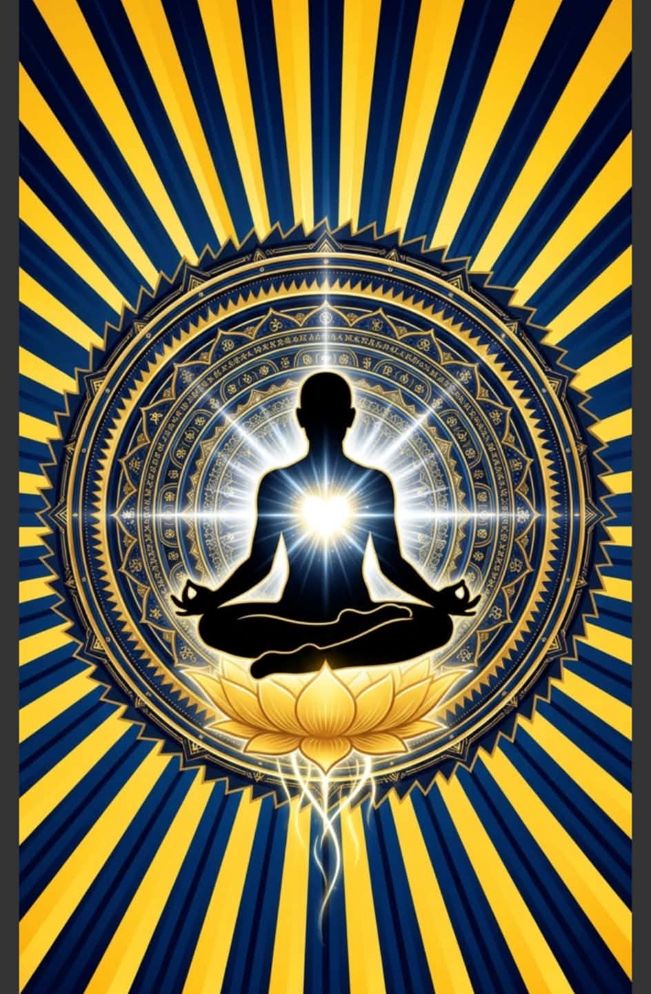 Meditating mandala emblem