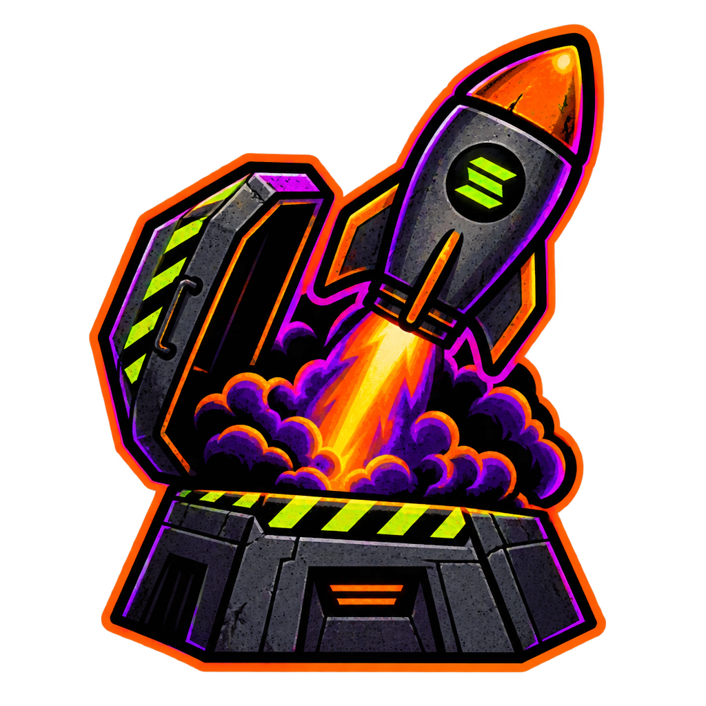 stylized rocket bunker icon for Pump.fun call-to-action