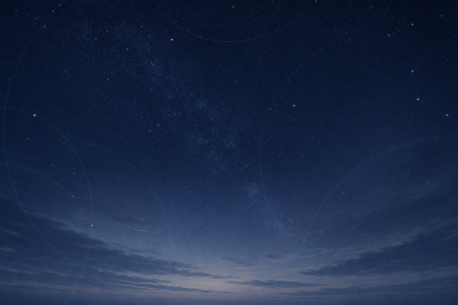 Soft atmospheric night sky with subtle cloud haze and sparse stars