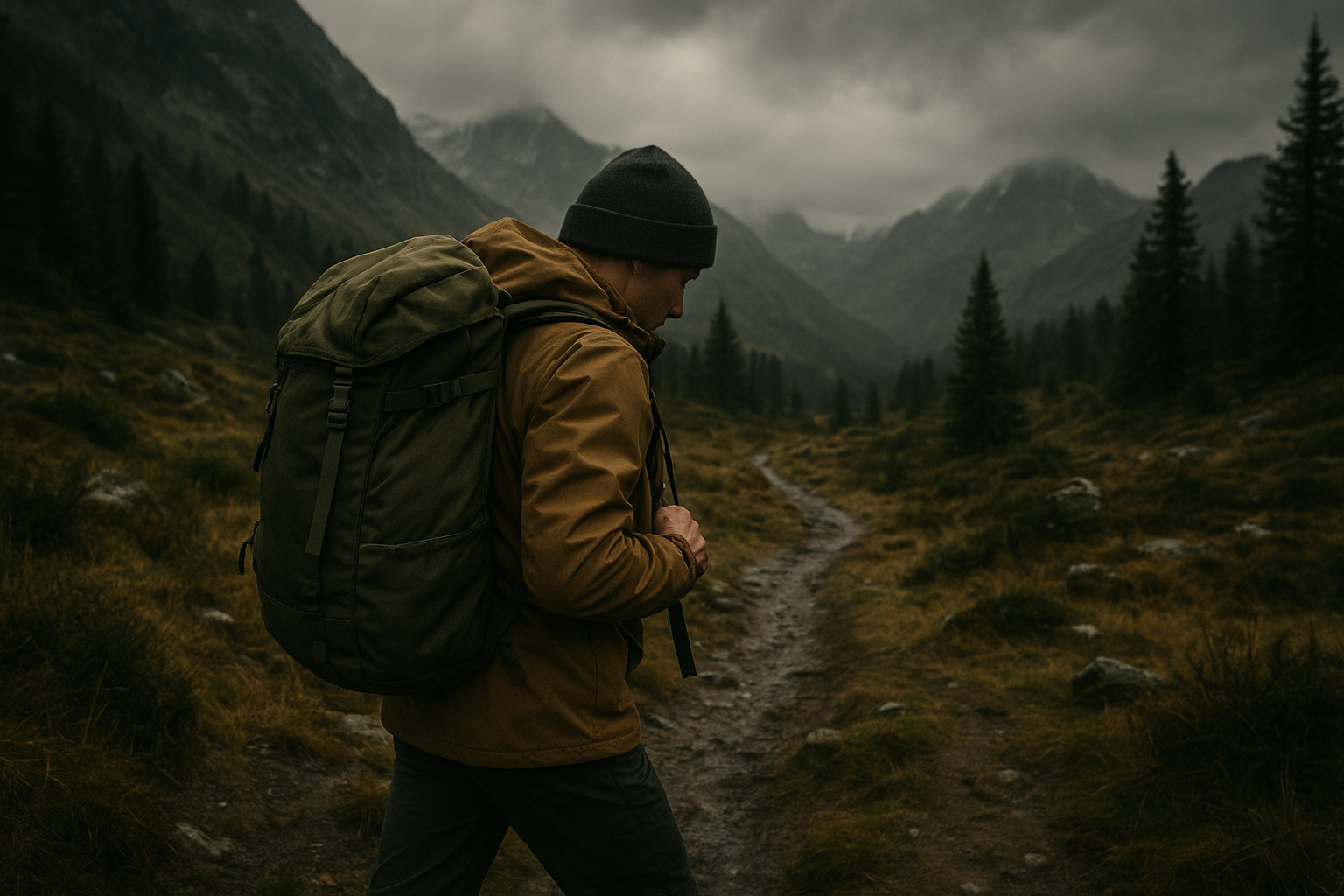 Field story photograph for Packing lighter for a shoulder-season push in Mixed weather terrain