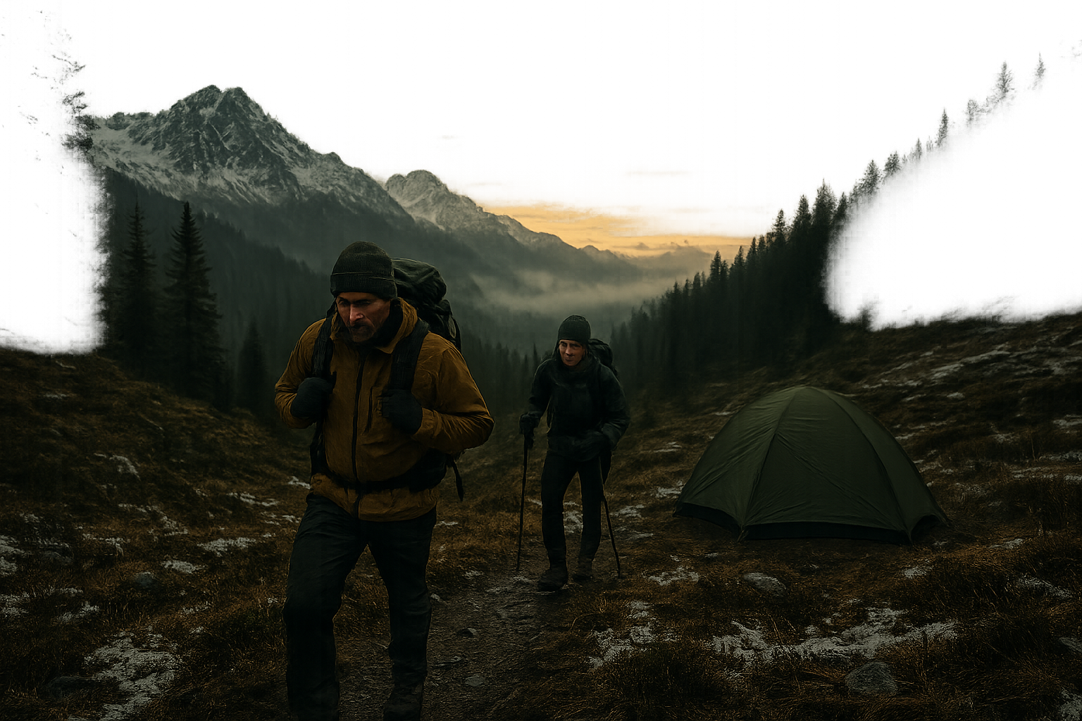 Snow line before sunrise
