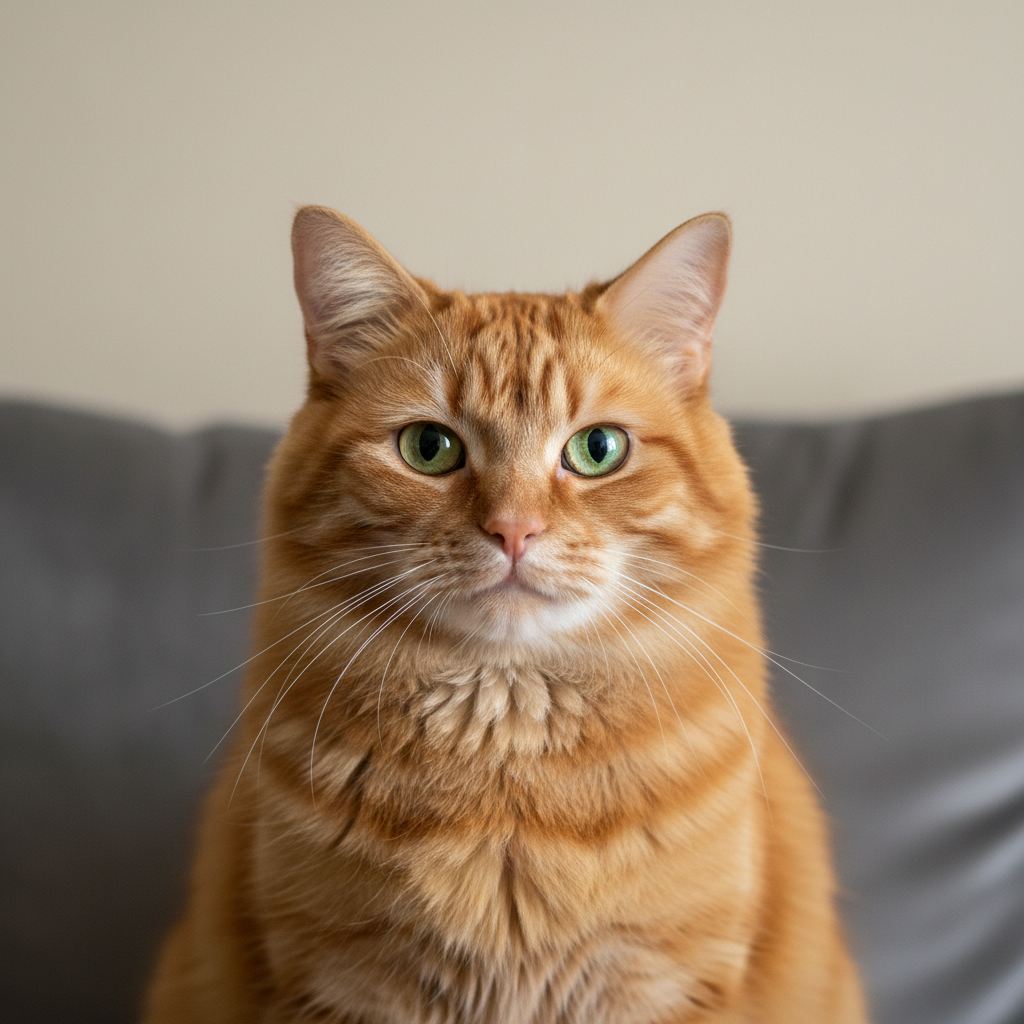 Cat with an intensely serious expression