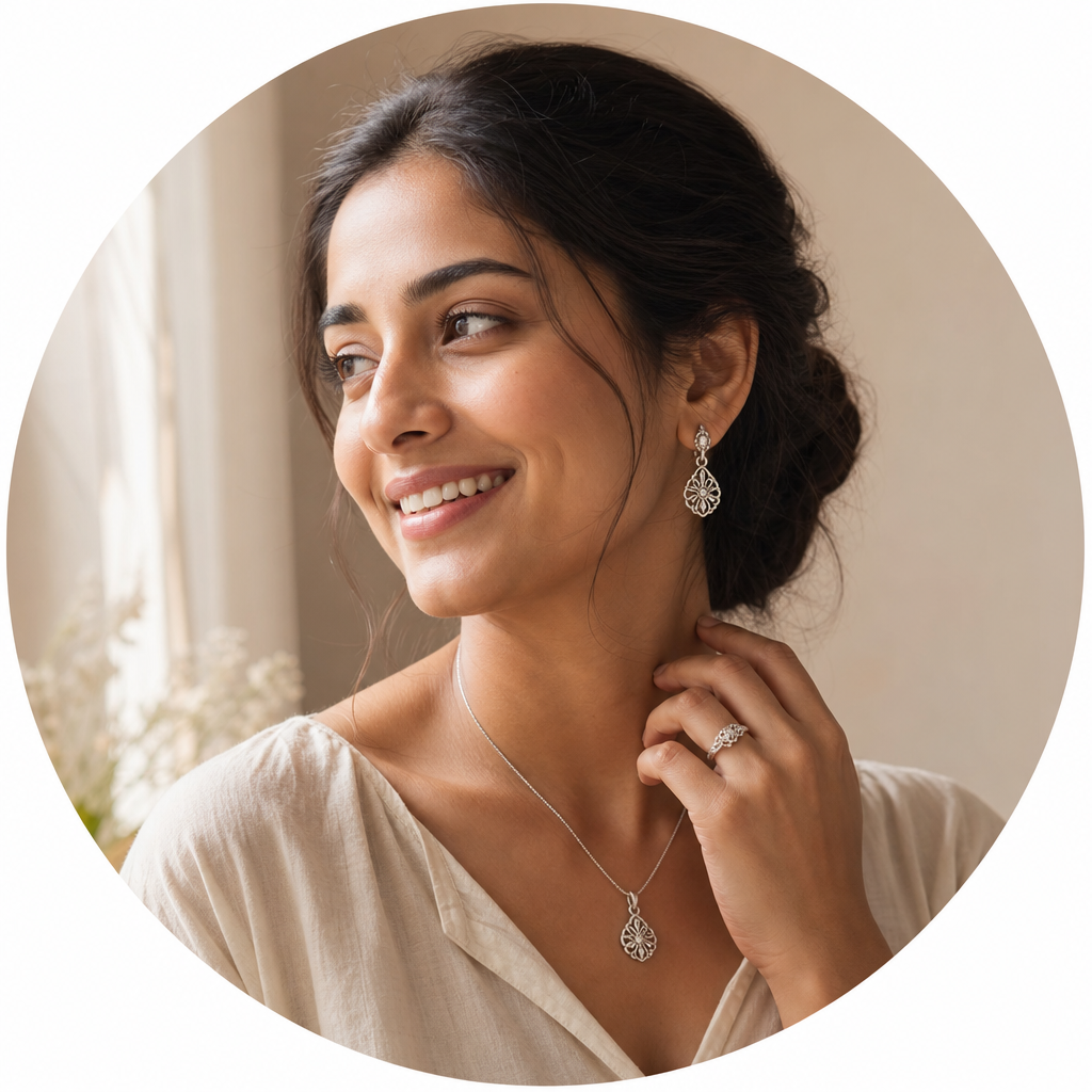 Portrait of Maya, jewelry customer