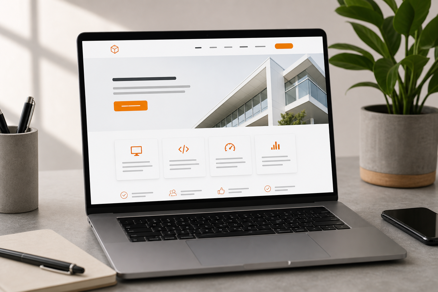 Business website mockup
