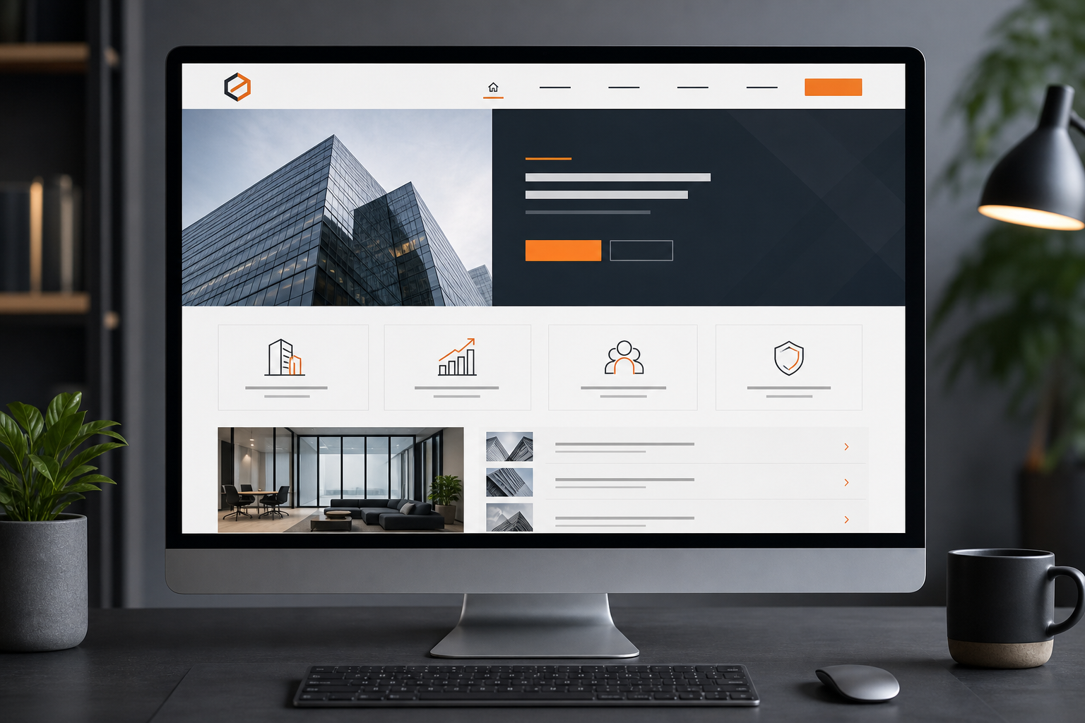Corporate site interface preview