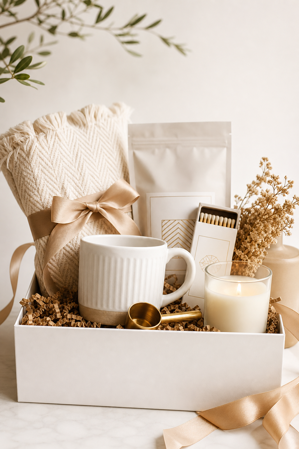 Curated just-because gift package with thoughtful minimal styling