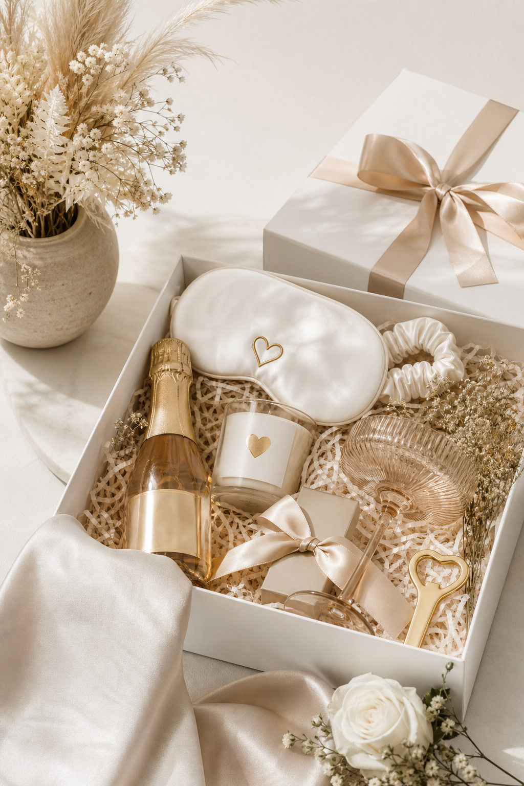 Curated bridal and bachelorette gift box styled for celebration