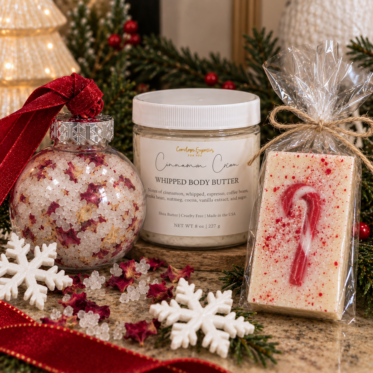 Complete Holiday For Her Christmas gift box with all items arranged together