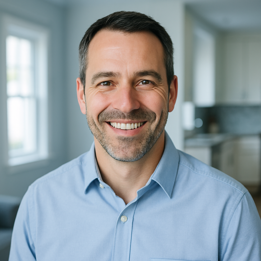 Smiling man homeowner portrait