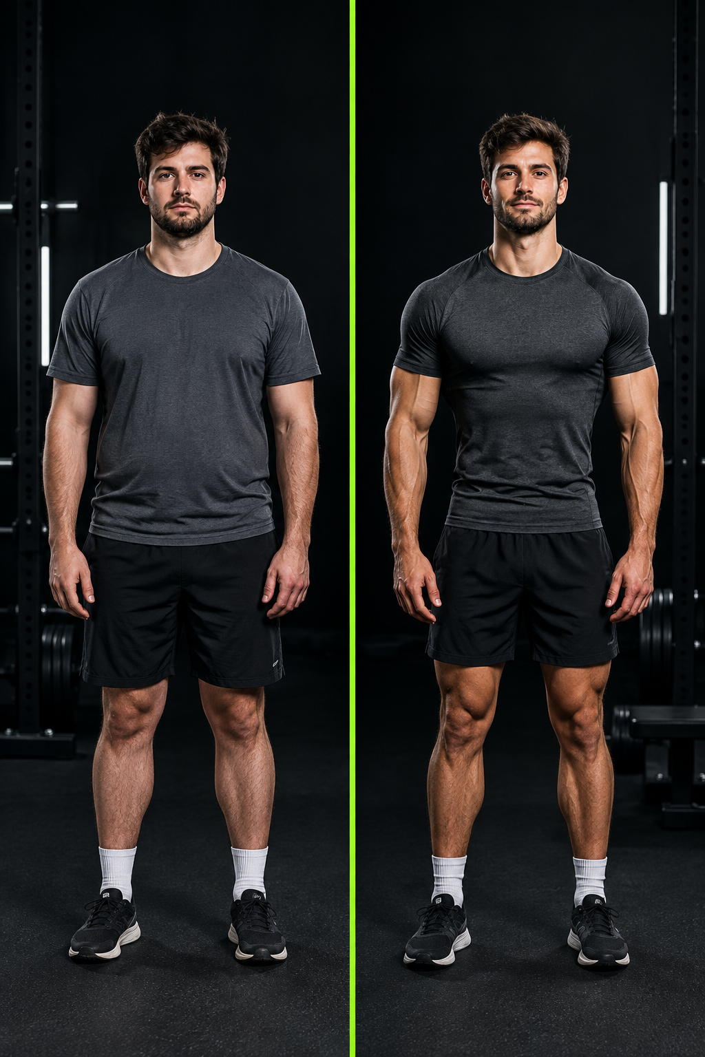 Before and after fitness transformation result for 8-week momentum