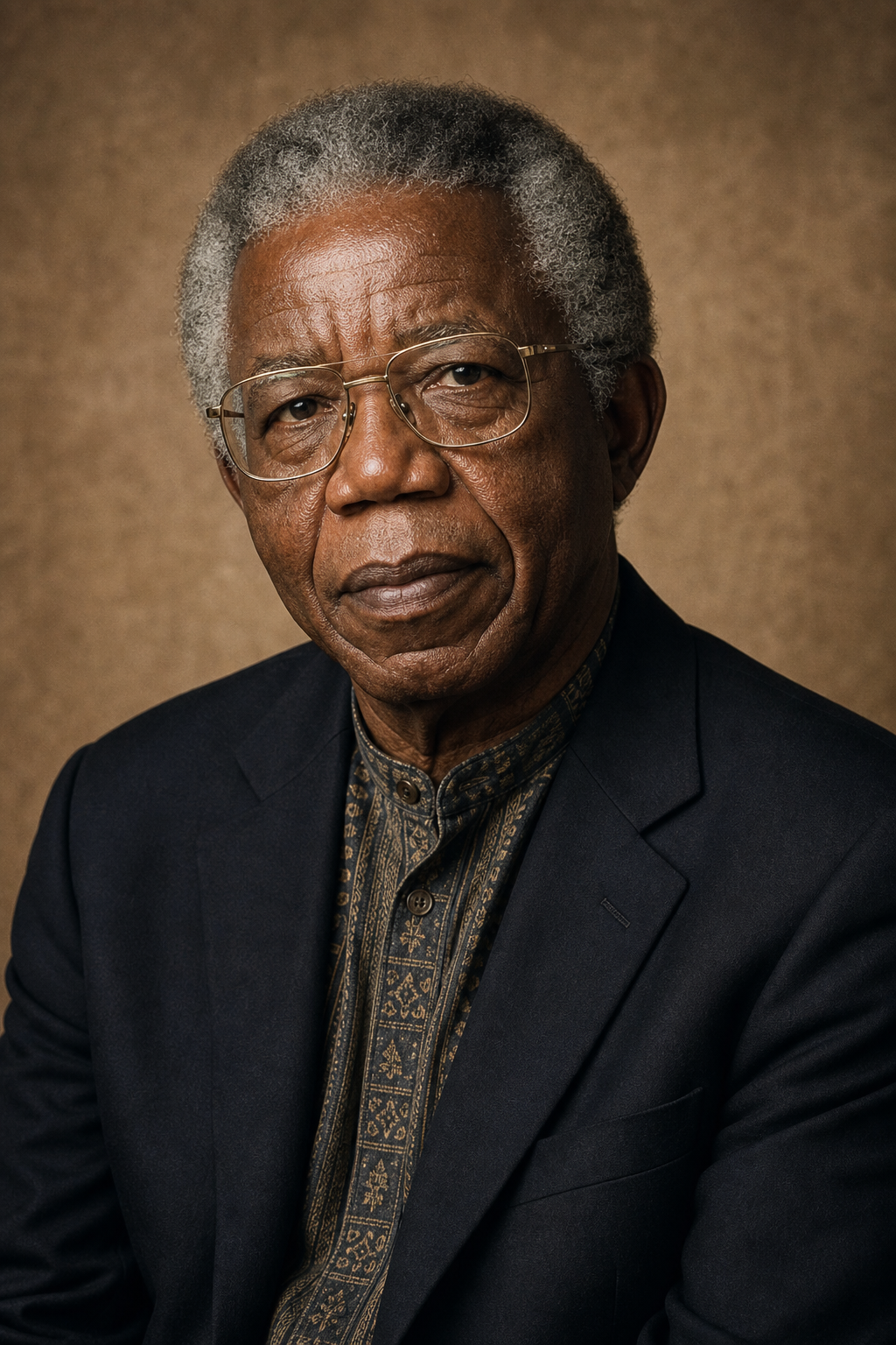 Classic portrait of Chinua Achebe, foundational African literary icon