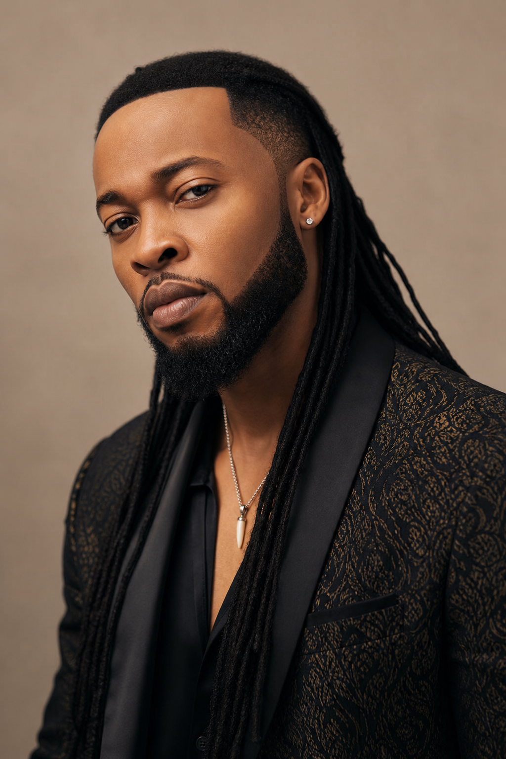 Iconic portrait of Flavour N’abania, global highlife and Afrobeat artist