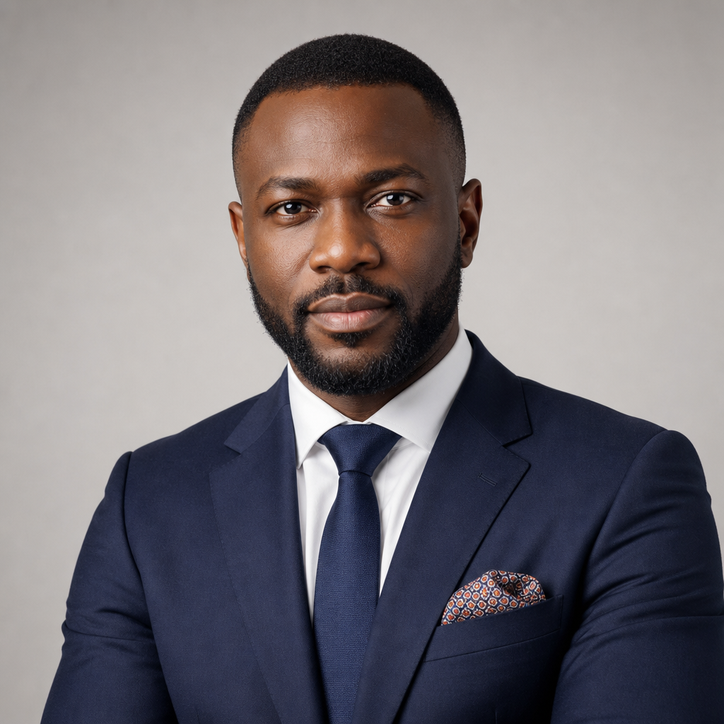 Portrait of Ifeanyi Okoro, a fintech strategist
