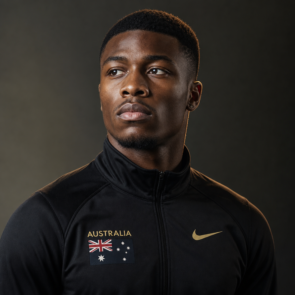 Portrait of Uzoma Ndubuisi, an Olympic sprinter